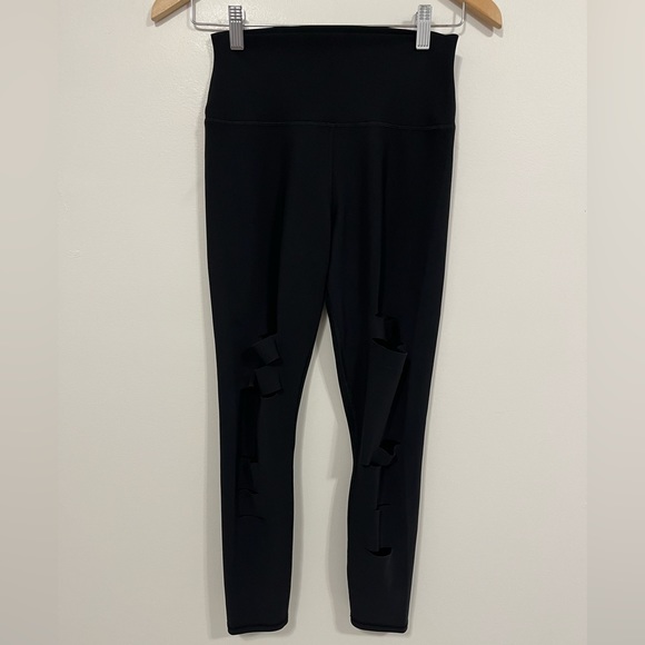 Alo Yoga High Waist Ripped Warrior Leggings Black S - Picture 7 of 16